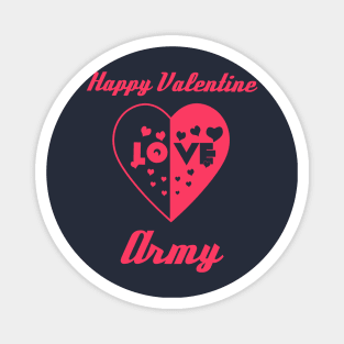 Heart in Love to Valentine Day Army Magnet